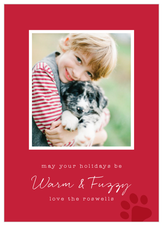 Spread holiday cheer with the Warm and Fuzzy holiday cards. This cute design is sure to be a hit with your friends and family.