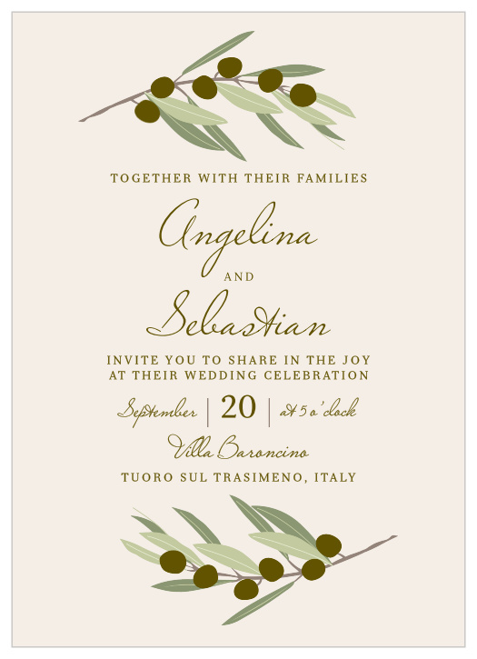 Invite friends and family to your destination wedding with the Mediterranean Romance Wedding Invitations.