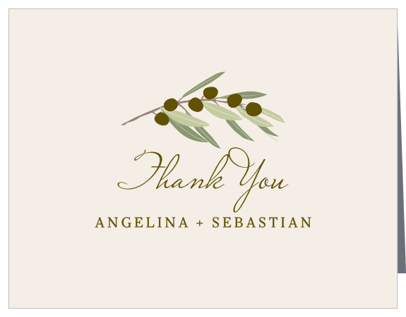 Mediterranean Romance Wedding Thank You Cards