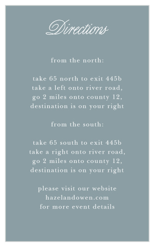 Guide guests to your California wedding with the Golden Gate Direction Cards.