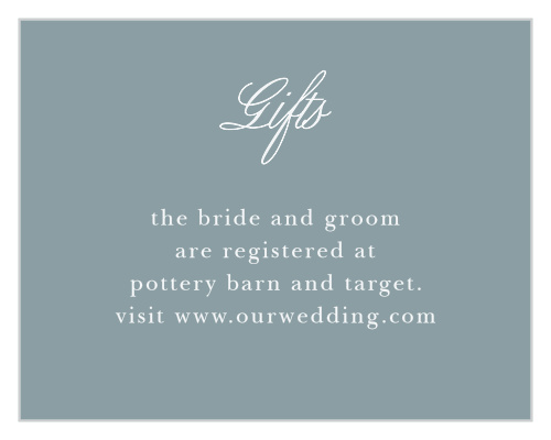 Help guests find your wedding wish list with the Golden Gate Registry Cards.