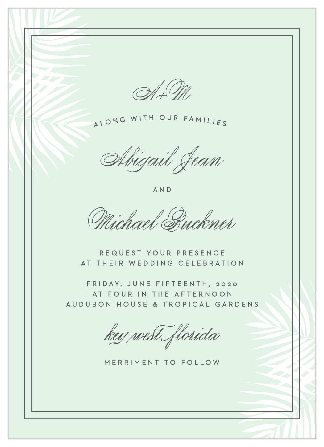 Palm Beach Wedding Invitations