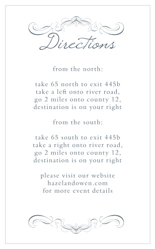 Take the stress out of guests finding your destination wedding venue with the Old World Winery Direction Cards.