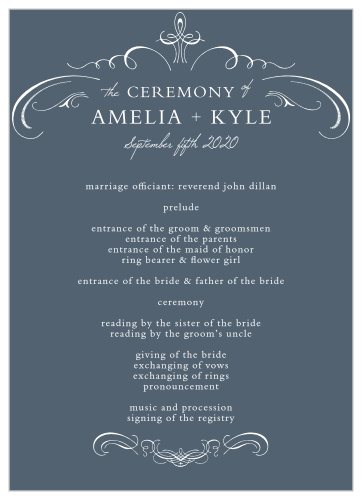 Unleash your regal creativity with the Old World Winery Wedding Programs.