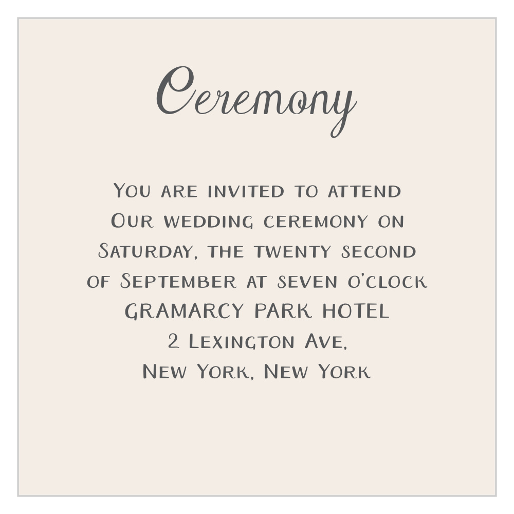 Forest Escape Ceremony Cards by Basic Invite