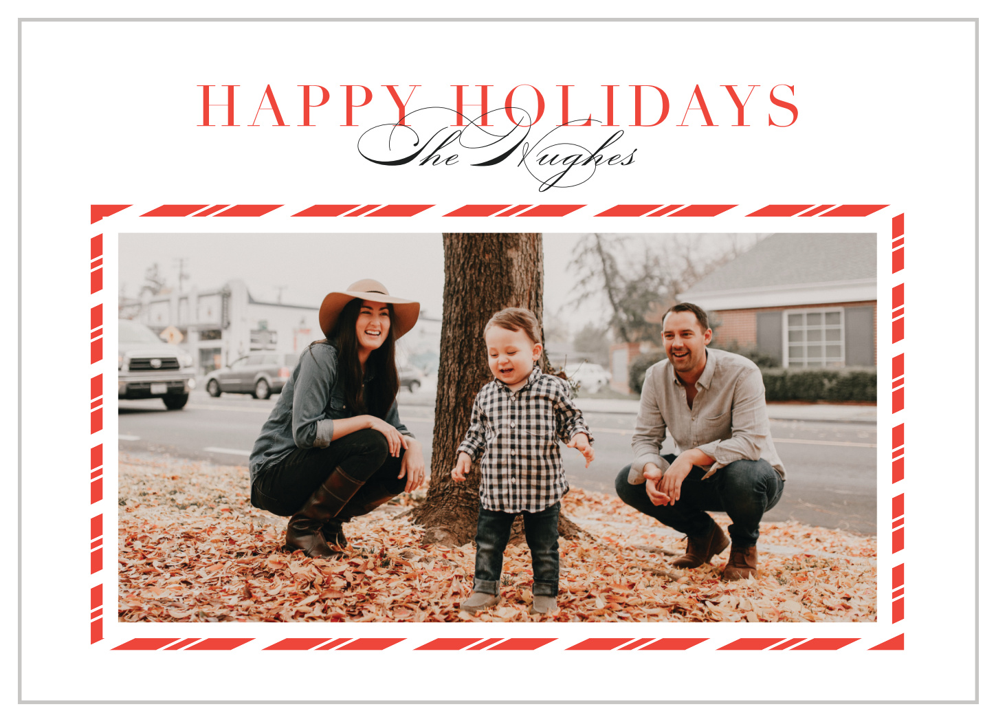 Candy Cane Wide Holiday Cards