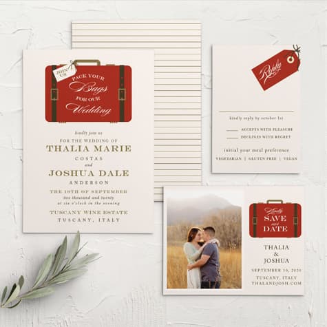 Lavish Luggage Wedding Invitations
