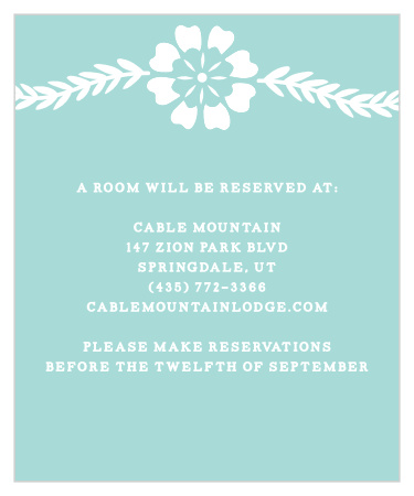 An illustration of a beautiful cutout flower decorates the top of the Papel Picado Accommodation Cards