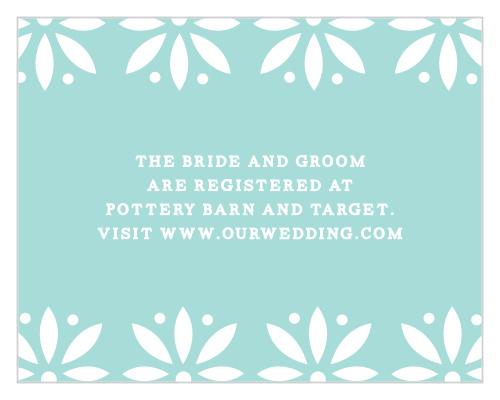 Help guests find your wedding registries with the Papel Picado Registry Cards.
