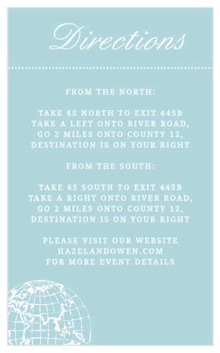 Help guests find your jet set wedding venue with the Bon Voyage Direction Cards.