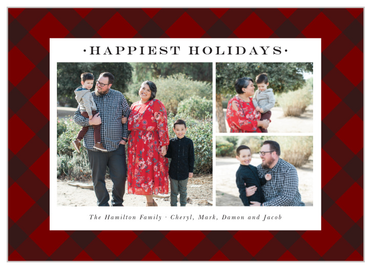 Looking for a homey, warm holiday card? Look no further than our Country Greetings card! It features three photos and a place to personalize your message!