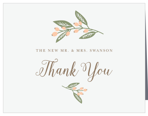 Express your gratitude with the attractive berry sprigs of the Spring Berries Thank You Cards.