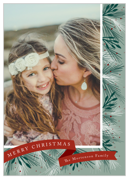 Our Ribbon Flags Christmas Cards feature a banner flying at the bottom of the card to wish your family a happy holiday!