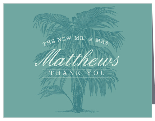 Share your gratitude with the Palms of Paradise Thank You Cards.