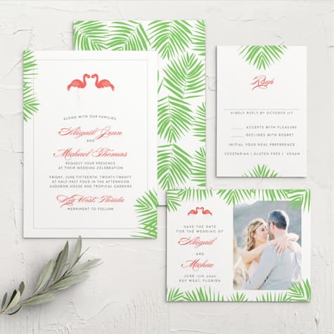 Tropical Flamingo Wedding Invitations