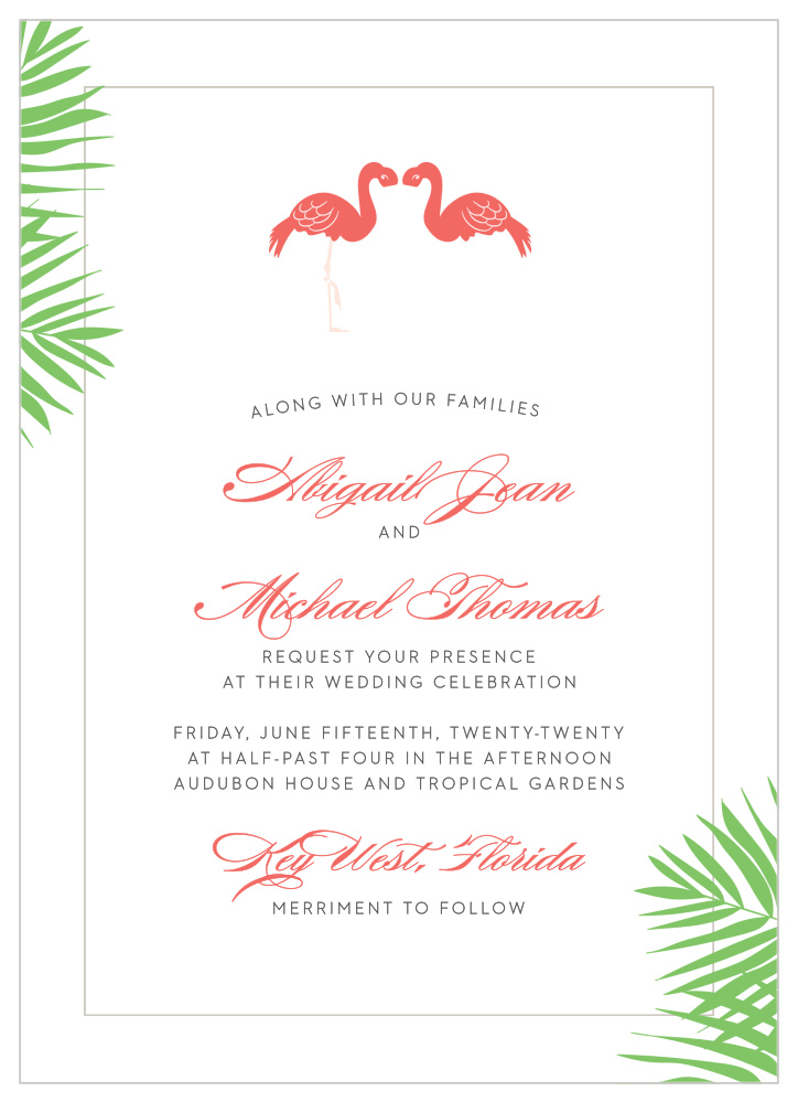 Tropical Flamingo Wedding Invitations