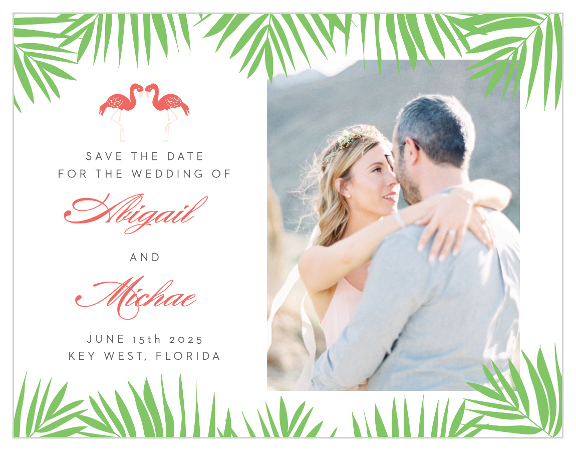 Tropical Flamingo Save the Date Cards