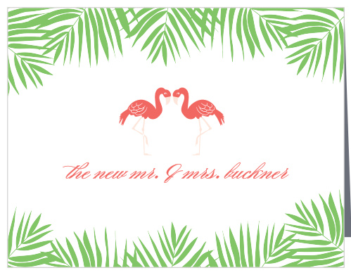 Tropical Flamingo Wedding Thank You Cards
