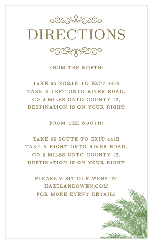 Caribbean Palm Direction Cards