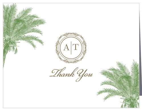 Caribbean Palm Wedding Thank You Cards