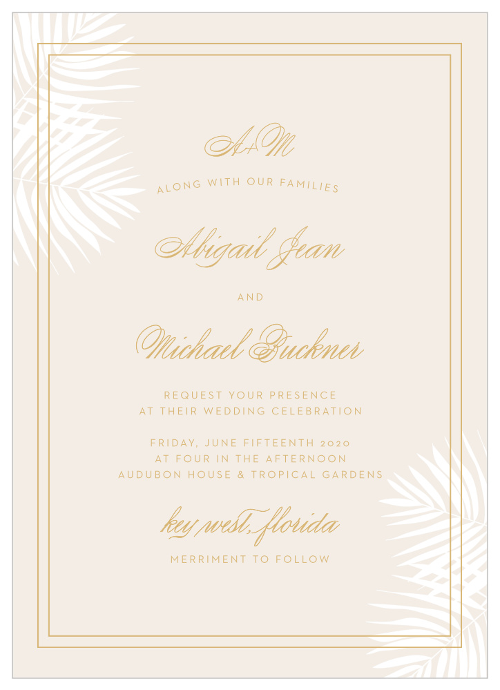 Palm Beach Foil Wedding Invitations
