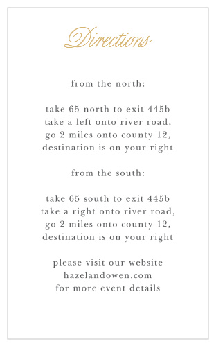 Guide guests to your California wedding with the Golden Gate Foil Direction Cards.