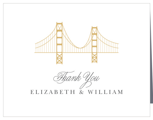Golden Gate Foil Wedding Thank You Cards