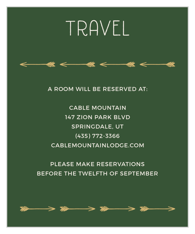 Summer Camp Weekend Foil Accommodation Cards