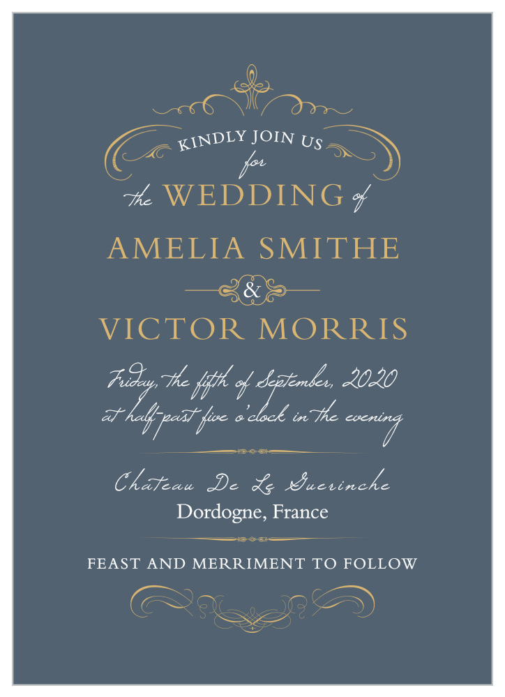 Old World Winery Foil Wedding Invitations