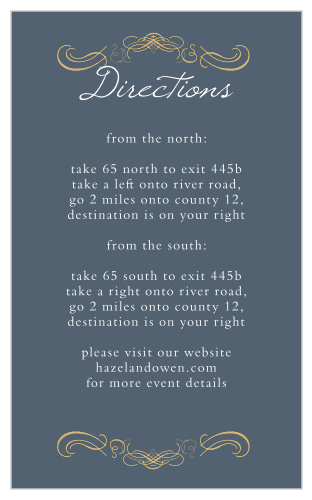 Take the stress out of guests finding your destination wedding venue with the Old World Winery Foil Direction Cards.