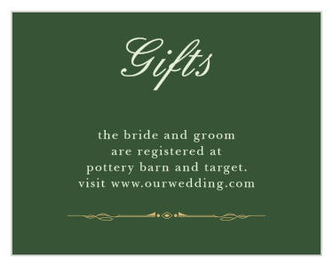 Let guests know where you have registered with the Celtic Dream Foil Registry Cards.