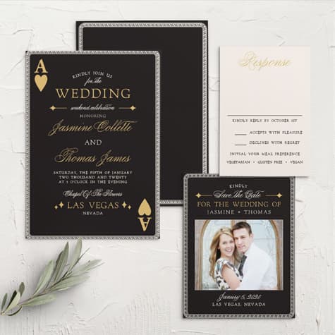 Lady Luck Foil Wedding Invitations
