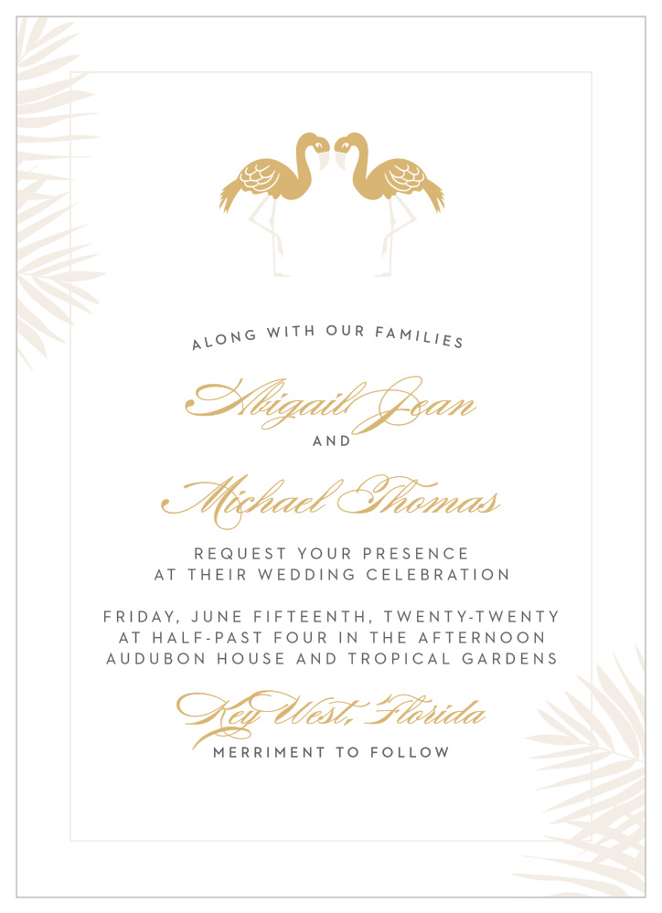 Tropical Flamingo Foil Wedding Invitations