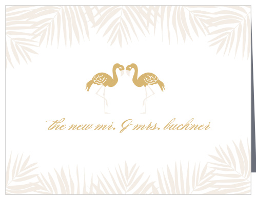 Show your gratitude in carefree style with the Tropical Flamingo Foil Thank You Cards.