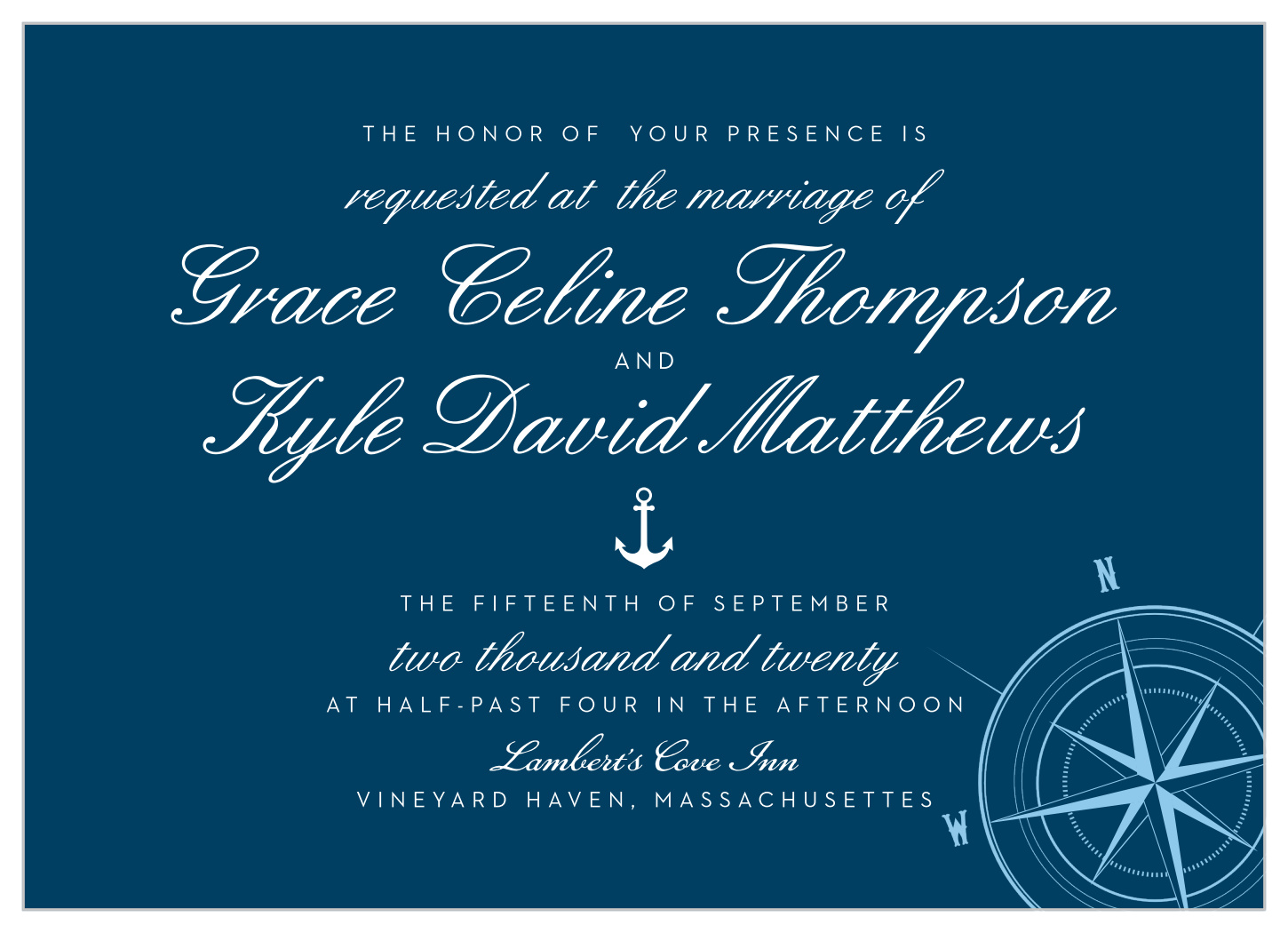 Nautical Compass Wedding Invitations