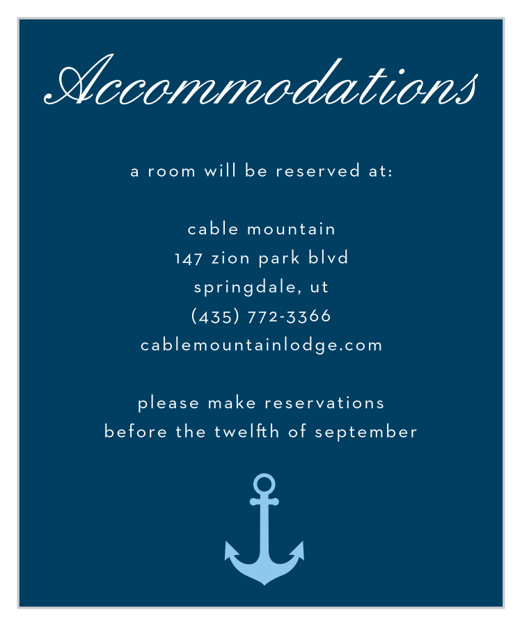 Nautical Compass Accommodation Cards