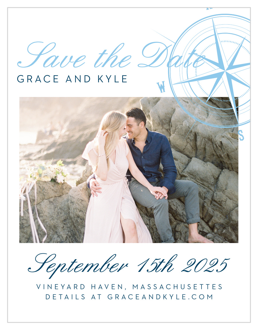 Nautical Compass Save the Date Cards