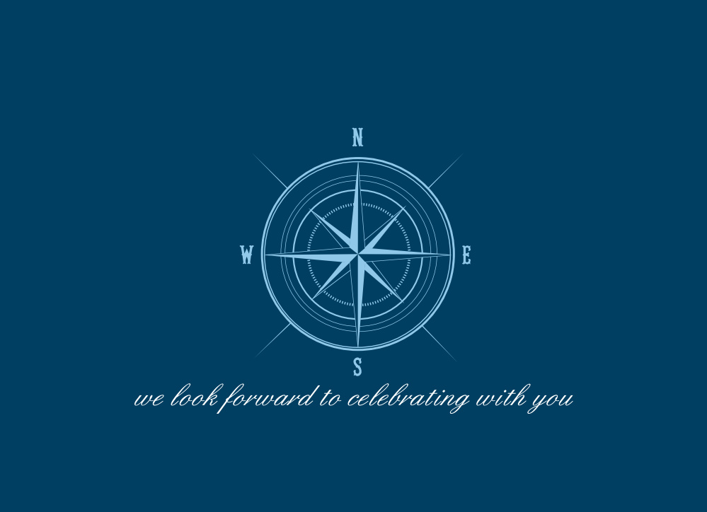 Nautical Compass Wedding Invitations Back