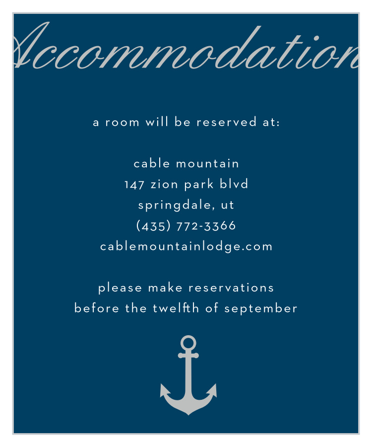 Nautical Compass Foil Accommodation Cards