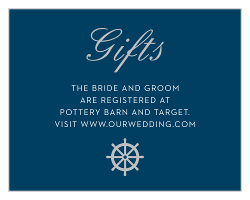 You've made the list. Now ensure guests find your wedding wish list with the Nautical Compass Foil Registry Cards.