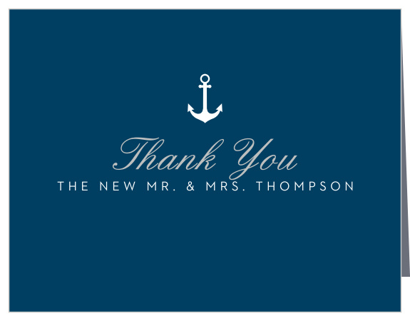 Share gratitude for your guests with the Nautical Compass Foil Thank You Cards.