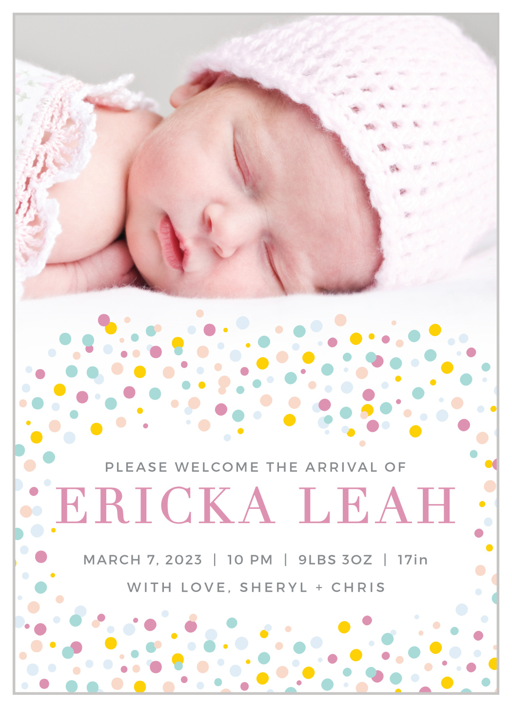 Dancing Dots Birth Announcements