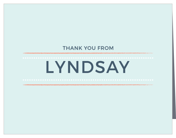 Neat lines and dots add sophisticated structure to the Dotted Lines Boy Thank You Cards.