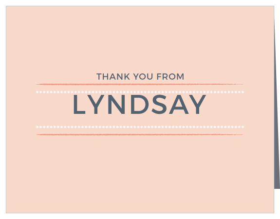 Neat lines and dots add sophisticated structure to the Dotted Lines Girl Thank You Cards. 