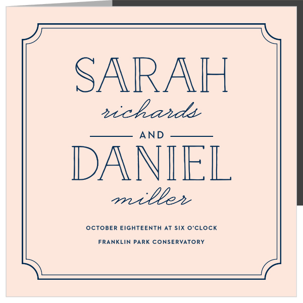 Sophistication and whimsy marry on the Type Frame Storybook Wedding Invitations.