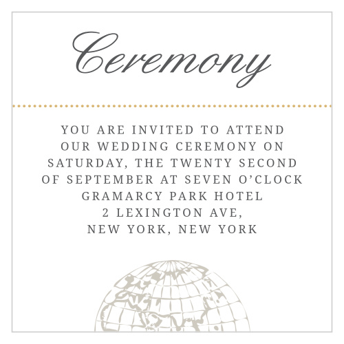 The Bon Voyage Foil Ceremony Cards are fun yet chic.