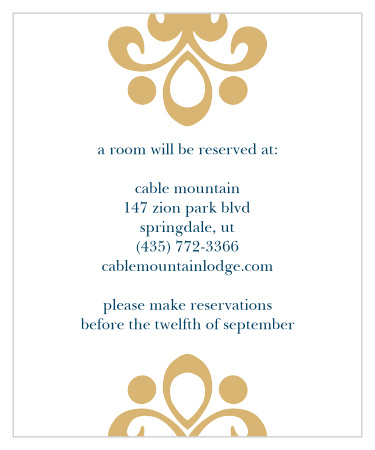 Let guests know about the best travel plans to make with the Moroccan Frame Foil Accommodation Cards.