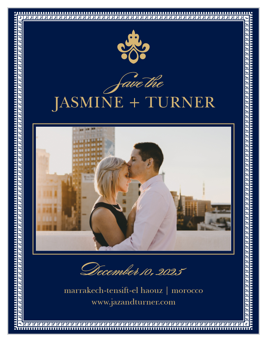 Moroccan Frame Foil Save the Date Cards