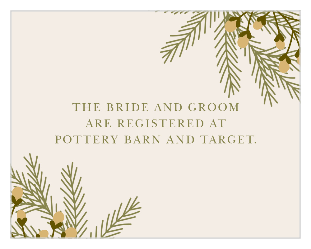 Pine Berries Foil Registry Cards