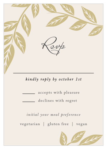 Collect RSVPs with the ethereal appeal of the Lovely Laurel Response Cards.